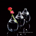 Clear Glass Conjoined Teardrop Vase